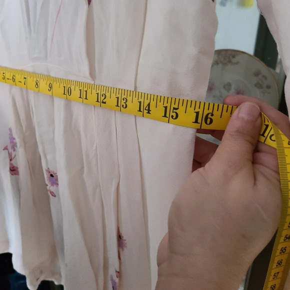 Free People Alabaster Combo Floral Long Sleeve Tunic Mini Dress Size Small - Picture 15 of 16